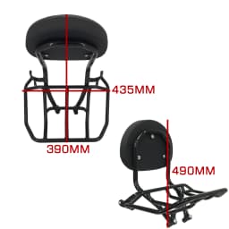 PANICAL Motorcycle Passenger Backrest Sissy Bar Luggage Rack Holder Rear Trunk For BMW K1600B K1600 2018-2023 Black Leather