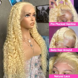 613 Blonde Lace Front Wig 13X6 Hd Lace Frontal Wig Curly Lace Front Human Hair Wig 13X4 Deep Wave Frontal Wigs For Women