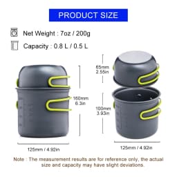 Widesea Ultralight Camping Cooking Utensils Outdoor Tableware Pot Set Hiking Picnic Travel Tourist Dishes Supplies Equipment