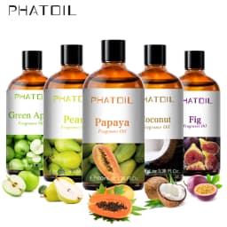 PHATOIL 100ml Coconut & Vanilla Fragrance Oils for Candles Soap Making DIY Aroma Peach Lime Strawberry Mango Cherry Watermelon
