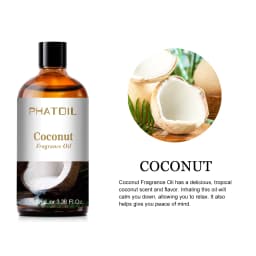 PHATOIL 100ml Coconut & Vanilla Fragrance Oils for Candles Soap Making DIY Aroma Peach Lime Strawberry Mango Cherry Watermelon