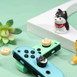GeekShare Thumb Grips Caps Shiba Inu Silicone NS OLED Handle Rocker Protective Cover for Nintendo Switch Lite Joystick Caps