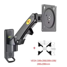 NB F120 17-27' Aluminum GS Gas Spring 360 Rotate Full Motion TV Wall Mount Bracket LCD Monitor Wall Mount Stand Screen Holder