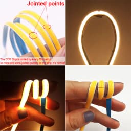 5MM Ultra Thin COB LED Strip Light 24V 12V Warm Natural Cold White Red Blue Green Amber Yellow Color RA90 Flexible LED Tape