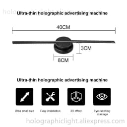 PD42 3D Fan Hologram Projector Holographic Fan Logo Commercial Advertising Light Led Display Remote Player Support Images Video