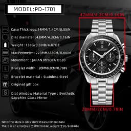 PAGANI DESIGN 2026 New Moon Watch For Men Quartz Multifunction Chronograph Sports Mens Watches Top Brand Luxury Sapphire Mirror
