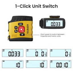 MiLESEEY 2-in-1Digital Reading Tape measure DT20 5m Rechargeable Measurement Tool, for Distance/Area/Volume