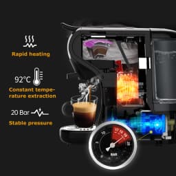 HiBREW 4 in 1 Multiple Capsule Coffee Maker Full Automatic With Hot & Cold Milk Foaming Machine Frother & Plastic Tray Set