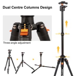 WalkingWay 62.99 Inch Professional High Camera Tripod for DSLR Portable Aluminum Travel Tripod with 360Degree Panorama Ball Head