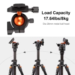 WalkingWay 62.99 Inch Professional High Camera Tripod for DSLR Portable Aluminum Travel Tripod with 360Degree Panorama Ball Head