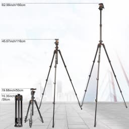 WalkingWay 62.99 Inch Professional High Camera Tripod for DSLR Portable Aluminum Travel Tripod with 360Degree Panorama Ball Head