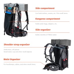 Naturehike Men's Backpack 40L Climbing Backpack Travel Shoulder Bag Fishing Trekking Rucksack Camping Hiking Backpack with Cover