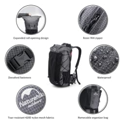 Naturehike Men's Backpack 40L Climbing Backpack Travel Shoulder Bag Fishing Trekking Rucksack Camping Hiking Backpack with Cover