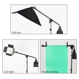 2M Tripod for Softbox Light Stand Photo Studio with 1.3M Boom Arm Flexible Sandbag Supporting Lighting Photography Ring Light