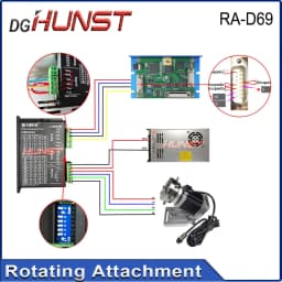 DGHUNST D69 CNC Router Laser Marking Machine Rotary Axis Chuck for Ring Bracelet Jewelry Engraving Auto Lock Rotary Attachment