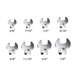 8Pcs 3/8 Inch Drive Crowfoot Wrench Set 10 to 22mm Metric/SAE Imperial Chrome Plated Crow Foot Open End Spanner Brake Wrenches