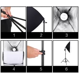 Photography Photo Studio LED Softbox Umbrella Lighting Kit With 4 Color Backdrop 2*3m Background Frame 20W Corn Light