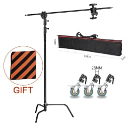2.6M/8.5FT Stainless Steel Century Foldable Light Stand Tripod Magic Leg Photography C-Stand For Spot Light,Softbox,Photo Studio