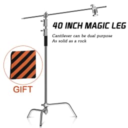 2.6M/8.5FT Stainless Steel Century Foldable Light Stand Tripod Magic Leg Photography C-Stand For Spot Light,Softbox,Photo Studio