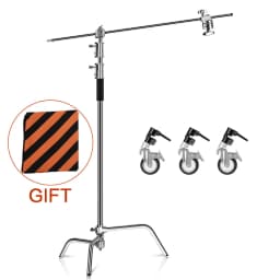 2.6M/8.5FT Stainless Steel Century Foldable Light Stand Tripod Magic Leg Photography C-Stand For Spot Light,Softbox,Photo Studio