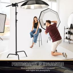 Black C Stand SH 2.6M/3.3M Stainless Steel Foldable Light Stand Tripod Magic Leg Photography C-Stand For Spot Light,Softbox