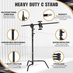 Black C Stand SH 2.6M/3.3M Stainless Steel Foldable Light Stand Tripod Magic Leg Photography C-Stand For Spot Light,Softbox