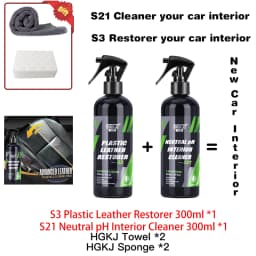 HGKJ S3 Car Interior Parts Liquid Leather Plastic Renovator Refreshing Restorer Foam Cleaner Spray Refurbishment Paste for Auto