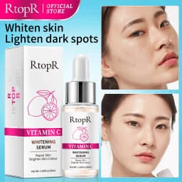 RtopR Vitamin C Whitening Essence Brightens Skin Removes Freckles Repairs Face Skin Wrinkles Lifts Firms Anti-Aging Face Care