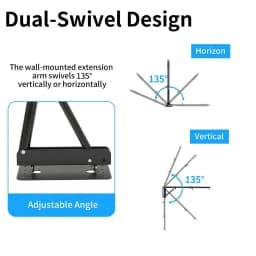 135cm/170cm Wall Mount Boom Arm for Photography Studio Softbox Video Ring Lights Max Length Horizontal and Vertical Rotatable