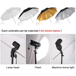 Photo Studio Umbrella Set 33 ' 84 cm White Soft Light Umbrella + Dual-use Reflective Umbrella 4 Pieces Photography Accessories