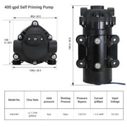 Coronwater 400 Gpd Self-Priming RO Booster Pump 4002-SB1 in Reverse Osmosis System