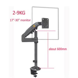 NB NEW H100 22-35' Monitor Holder Arm Gas Spring Full Motion LCD TV Mount 2-12kg Dual Arm Clamp Bracket