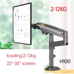 NB NEW H100 22-35' Monitor Holder Arm Gas Spring Full Motion LCD TV Mount 2-12kg Dual Arm Clamp Bracket