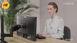 NB NEW H100 22-35' Monitor Holder Arm Gas Spring Full Motion LCD TV Mount 2-12kg Dual Arm Clamp Bracket