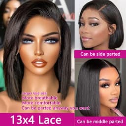 Brazilian Straight 13x4 HD Lace Front Wig Short Bob Human Hair Wigs Remy Hair for Black Women 4x4 Lace Closure Bob Wigs Cheap