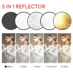 43 Inch/110cm Photography Light Reflector Collapsible Reflectors Kit With Clamp Metal Support For Photo Studio Lighting Shooting