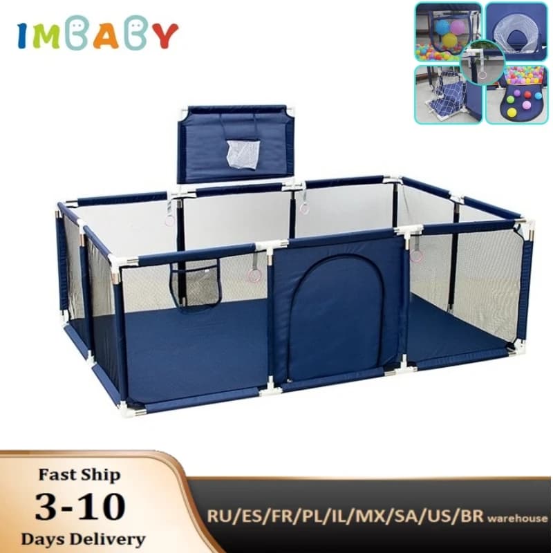 IMBABY-Parque Infantil Grande Para Crianças, Cercadinhos De Bebê, Cercadinho Dos Desenhos Animados, Cerca De Atividade De Basque