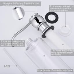 Samodra Liquid Soap Dispenser With bottle Chrome/Nickel Brass Pump Head For Kitchen Sink Soap dispensers Kitchen Accessories