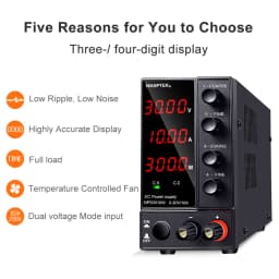 Wanptek Adjustable DC Power Supply 30V 10A LED Digital Lab Bench Power Source Stabilized Power Supply Voltage Regulator Switch