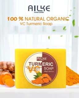 AILKE Organic Turmeric Skin Care Set, Brighten, Cleaning Skin, Remove Acne,Pimples, Whitening, Even Skin Tone, Improve Dry Skin