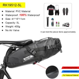 Rhinowalk Bike Bag 100% Waterproof Bicycle Saddle Bag 5L/10L/13L Reflective Foldable Tail Rear Bag MTB Cycling Trunk Pannier