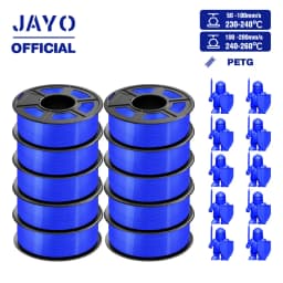JAYO ABS/PLA META/PETG/SILK/TPU/Wood/ Rainbow/Marble 3D Printer Filament 1.75mm 10 Roll 3D Printing Materials for 3D Printer