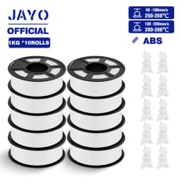 JAYO ABS/PLA META/PETG/SILK/TPU/Wood/ Rainbow/Marble 3D Printer Filament 1.75mm 10 Roll 3D Printing Materials for 3D Printer