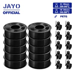 JAYO ABS/PLA META/PETG/SILK/TPU/Wood/ Rainbow/Marble 3D Printer Filament 1.75mm 10 Roll 3D Printing Materials for 3D Printer