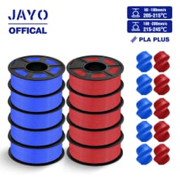 JAYO ABS/PLA META/PETG/SILK/TPU/Wood/ Rainbow/Marble 3D Printer Filament 1.75mm 10 Roll 3D Printing Materials for 3D Printer