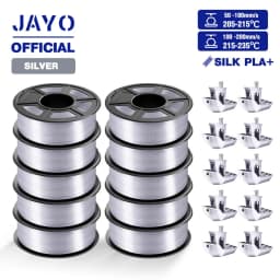 JAYO ABS/PLA META/PETG/SILK/TPU/Wood/ Rainbow/Marble 3D Printer Filament 1.75mm 10 Roll 3D Printing Materials for 3D Printer