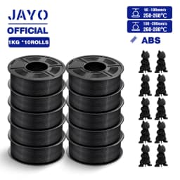 JAYO ABS/PLA META/PETG/SILK/TPU/Wood/ Rainbow/Marble 3D Printer Filament 1.75mm 10 Roll 3D Printing Materials for 3D Printer