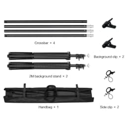 2.6x3M/8.5x10ft Photo Video Studio Backdrop Background Stand, Adjustable Telescopic Background Support System with Carry Bag