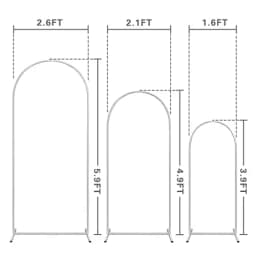 Metal Wedding Arch, Set of 3 Backdrop Stand for Wedding, Bridal, Indoor Outdoor Party Decoration