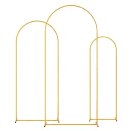 Metal Wedding Arch, Set of 3 Backdrop Stand for Wedding, Bridal, Indoor Outdoor Party Decoration